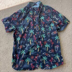 Tropical Flamingo Button-Up Shirt